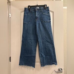 High-Rise Wide-Leg Women's Jeans - Dark Blue